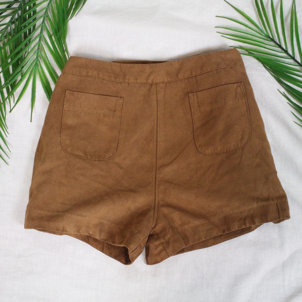 Hollister Brown Suede High-rise Shorts